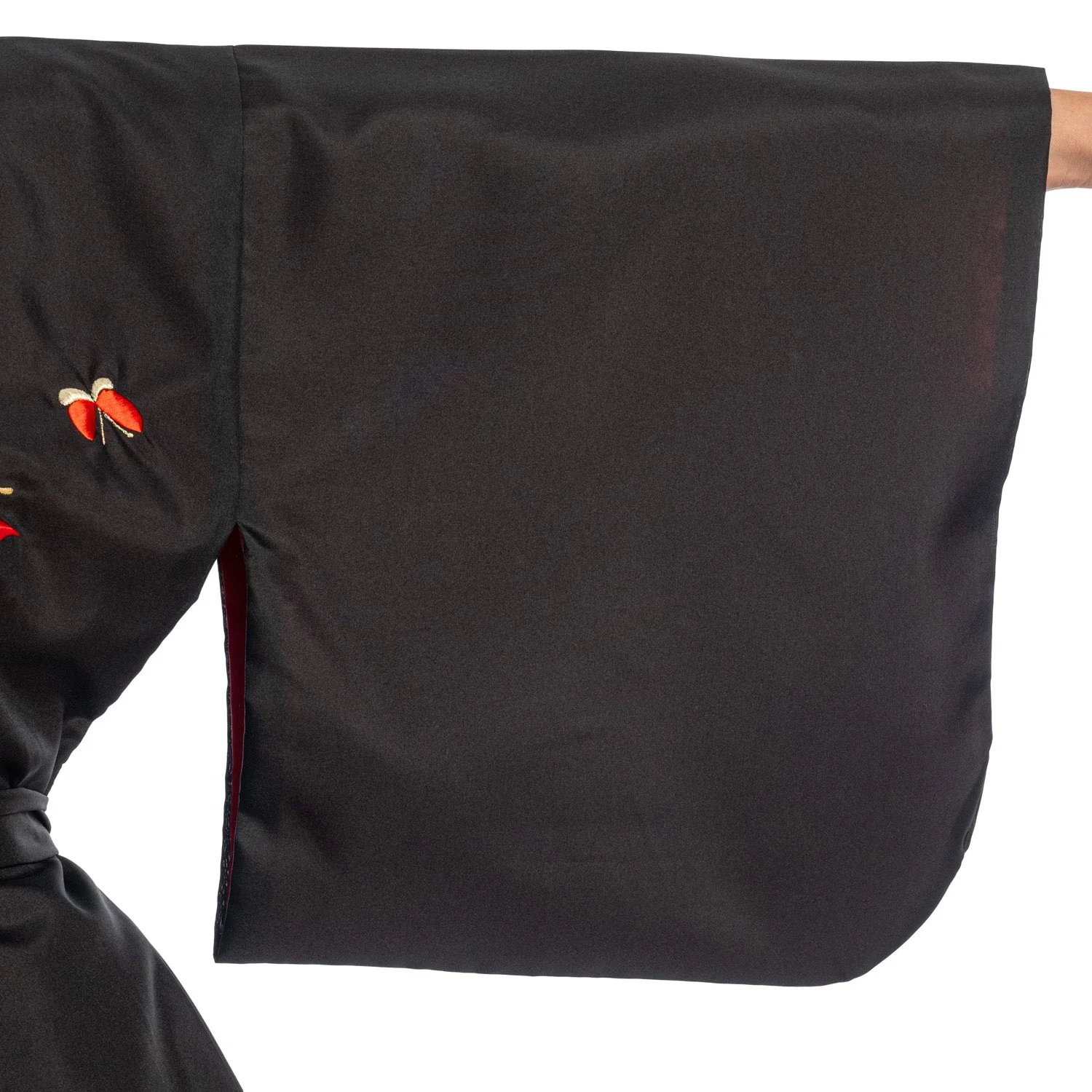 Black Butterfly Polyester Japanese Kimono - Image 4