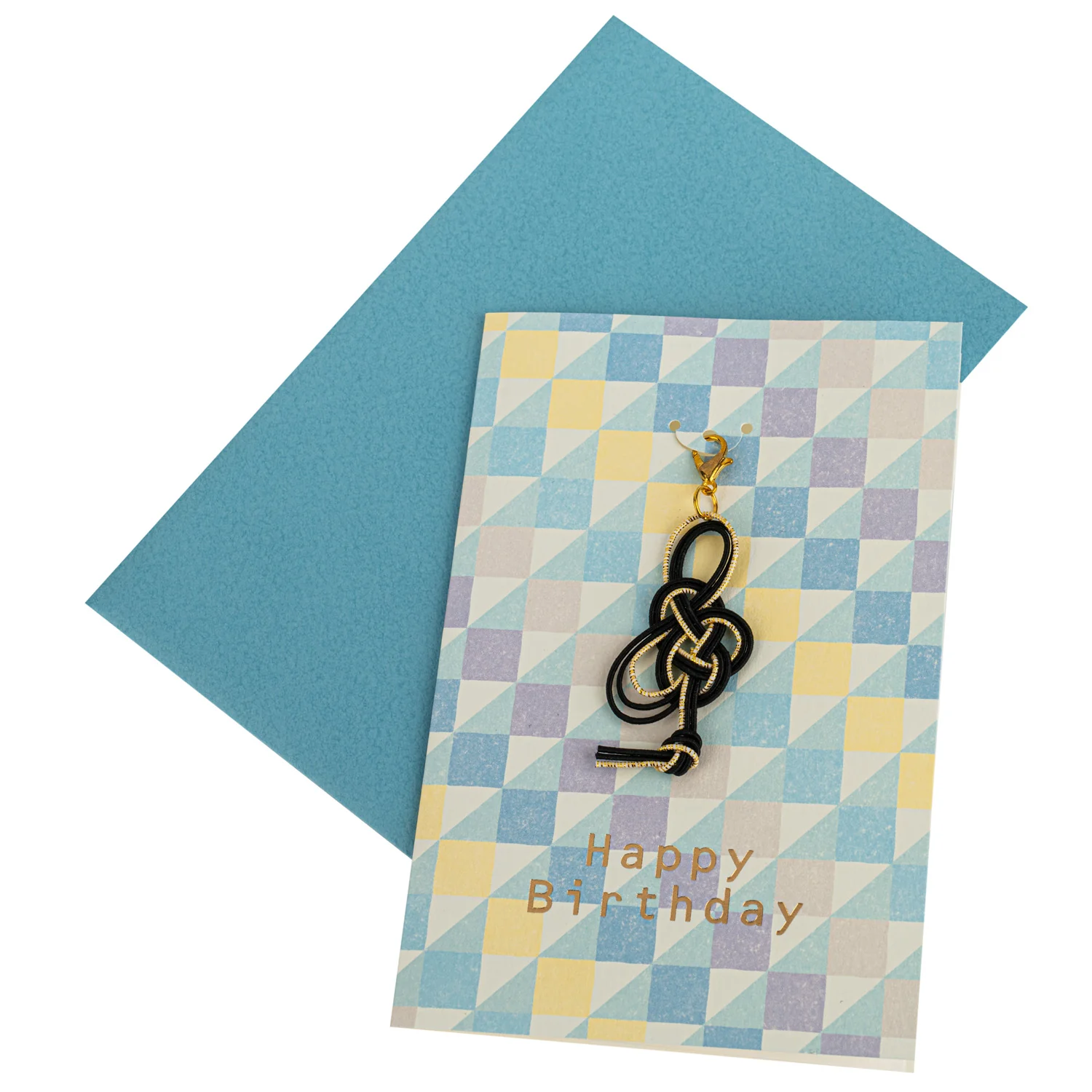 Blue Geometric Japanese Happy Birthday Card - Image 3
