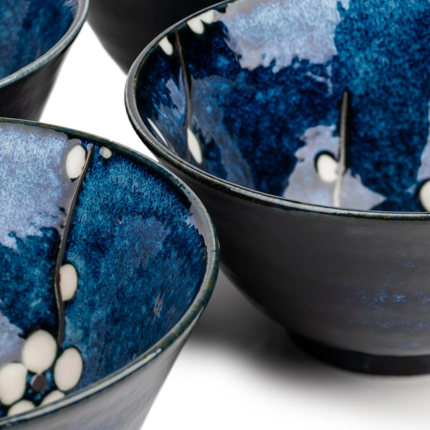 Blue Hana Cherry Blossom Japanese Rice Bowl Set - Image 3