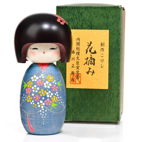 Bunch of Flowers Large Kokeshi Doll - Image 3