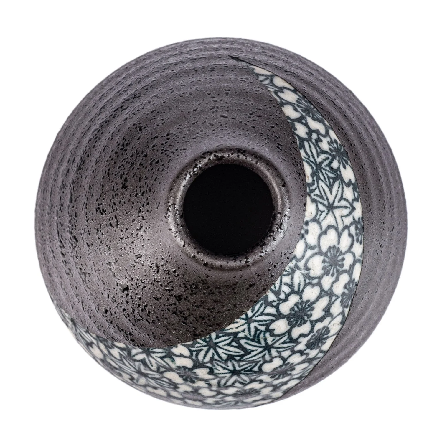 Charcoal Floral Mini Japanese Vase - Image 3