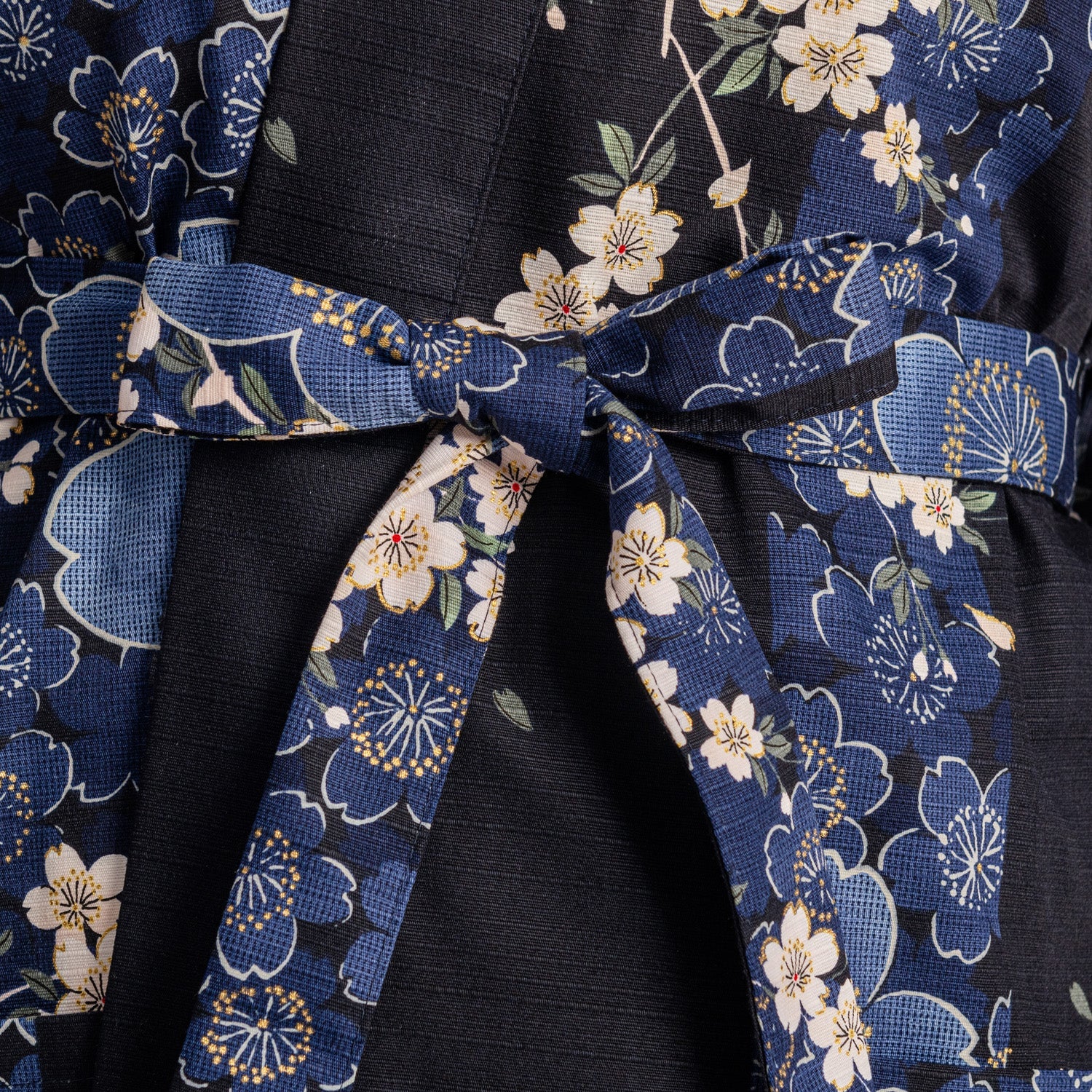 Cherry Blossom Print Short Navy Yukata - Image 4