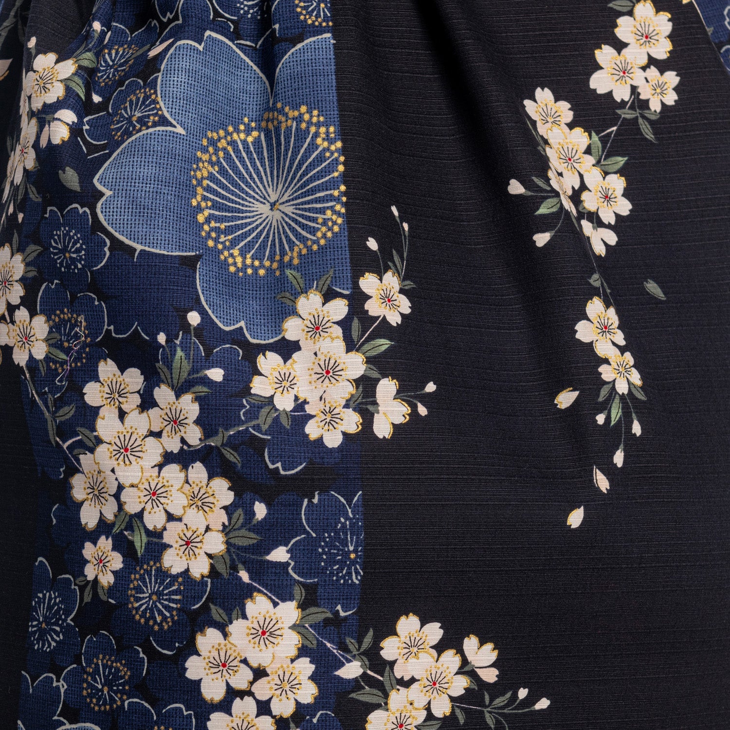 Cherry Blossom Print Short Navy Yukata - Image 5