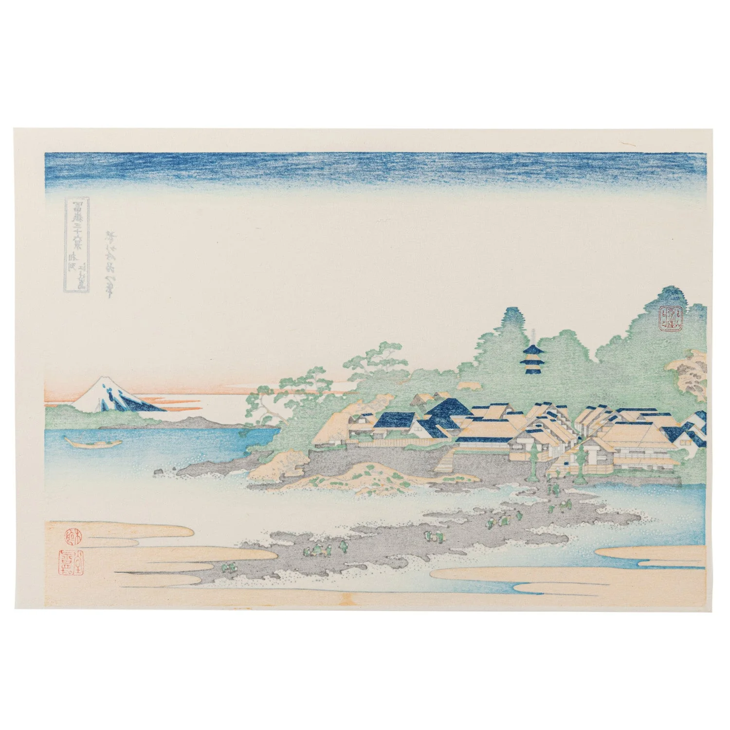 Enoshima in Sagami Province Japanese Woodblock Print - Image 3