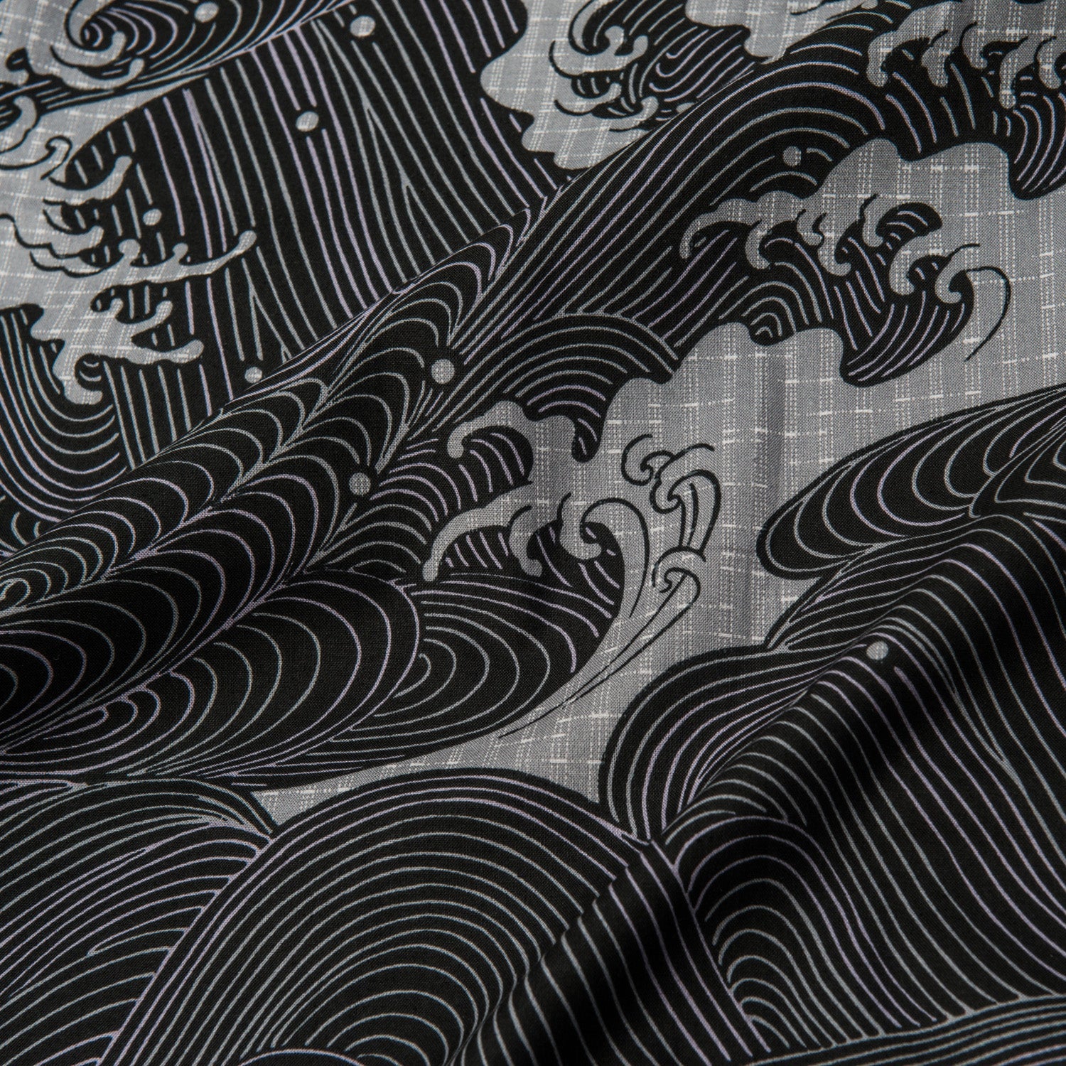 Extra Large Japanese Kimono Wave Long Black - Image 4