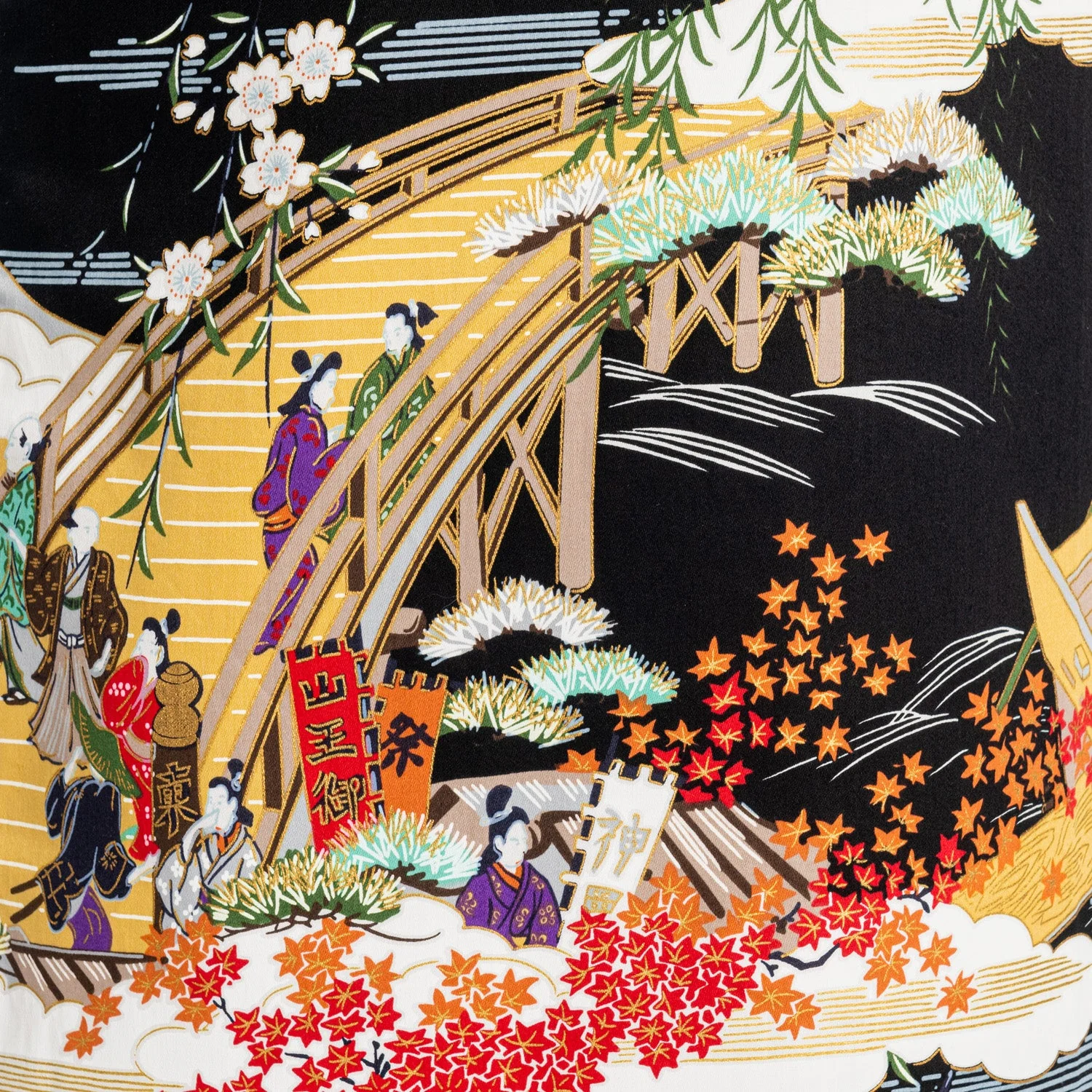 Geisha Long Black Japanese Kimono - Image 6