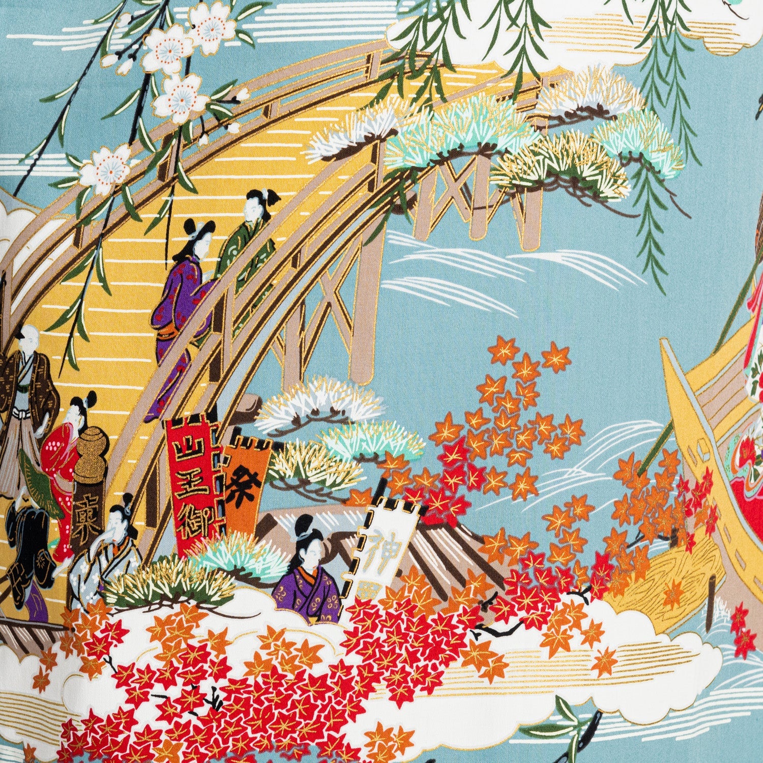 Geisha Long Blue Japanese Kimono - Image 5