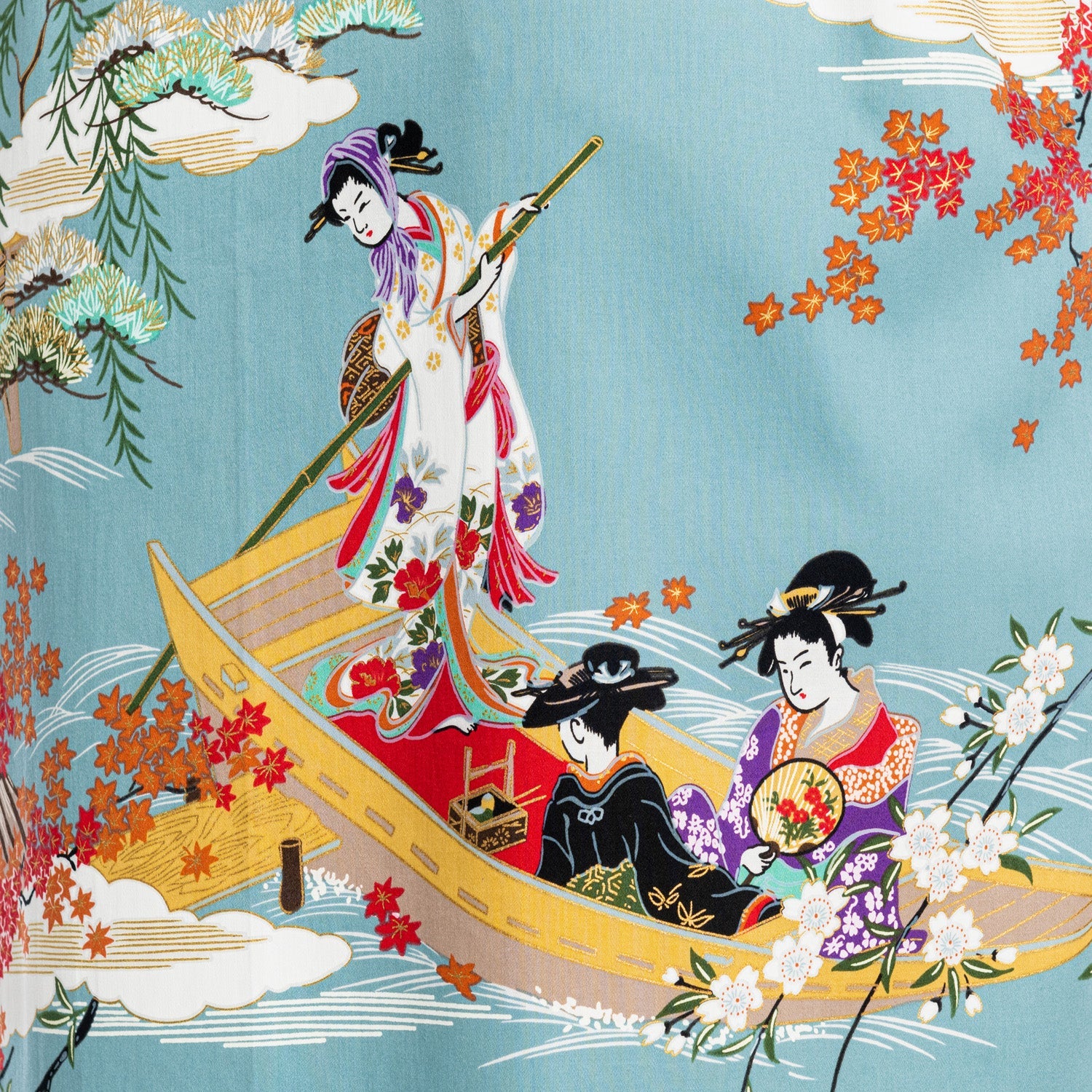 Geisha Long Blue Japanese Kimono - Image 6