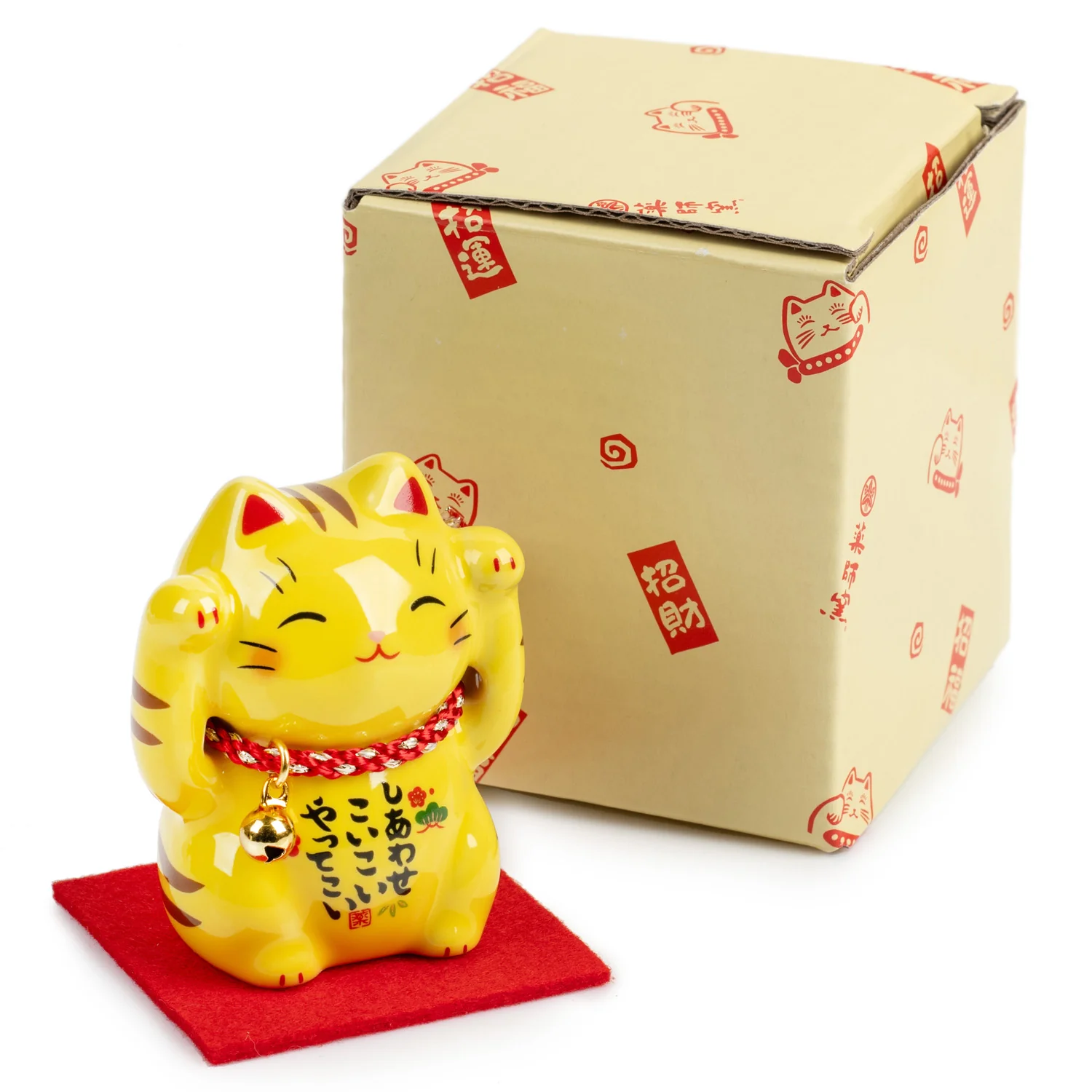Good Fortune Japanese Lucky Cat and Red Cushion - Image 4