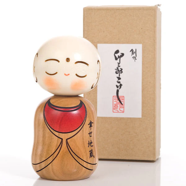 Happy Buddha Japanese Kokeshi Doll - Image 3