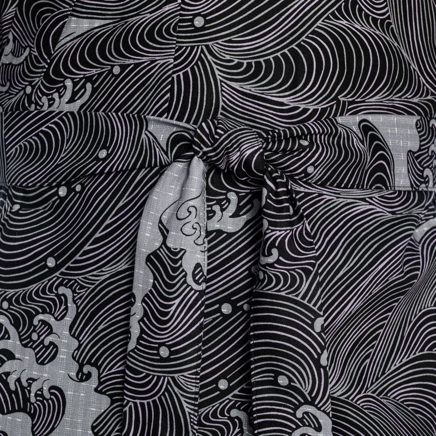 Japanese Kimono Wave Long Black - Image 4