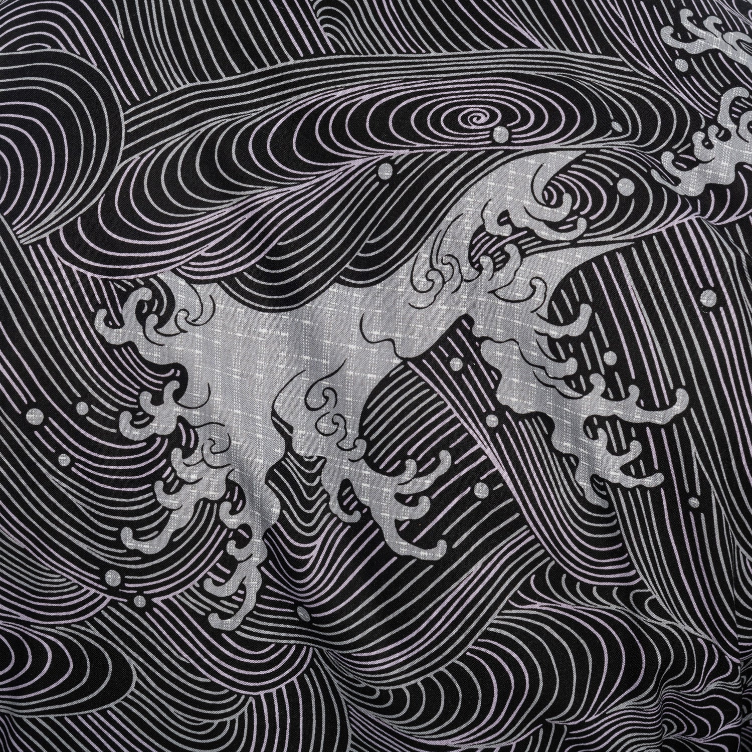 Japanese Kimono Wave Long Black - Image 5