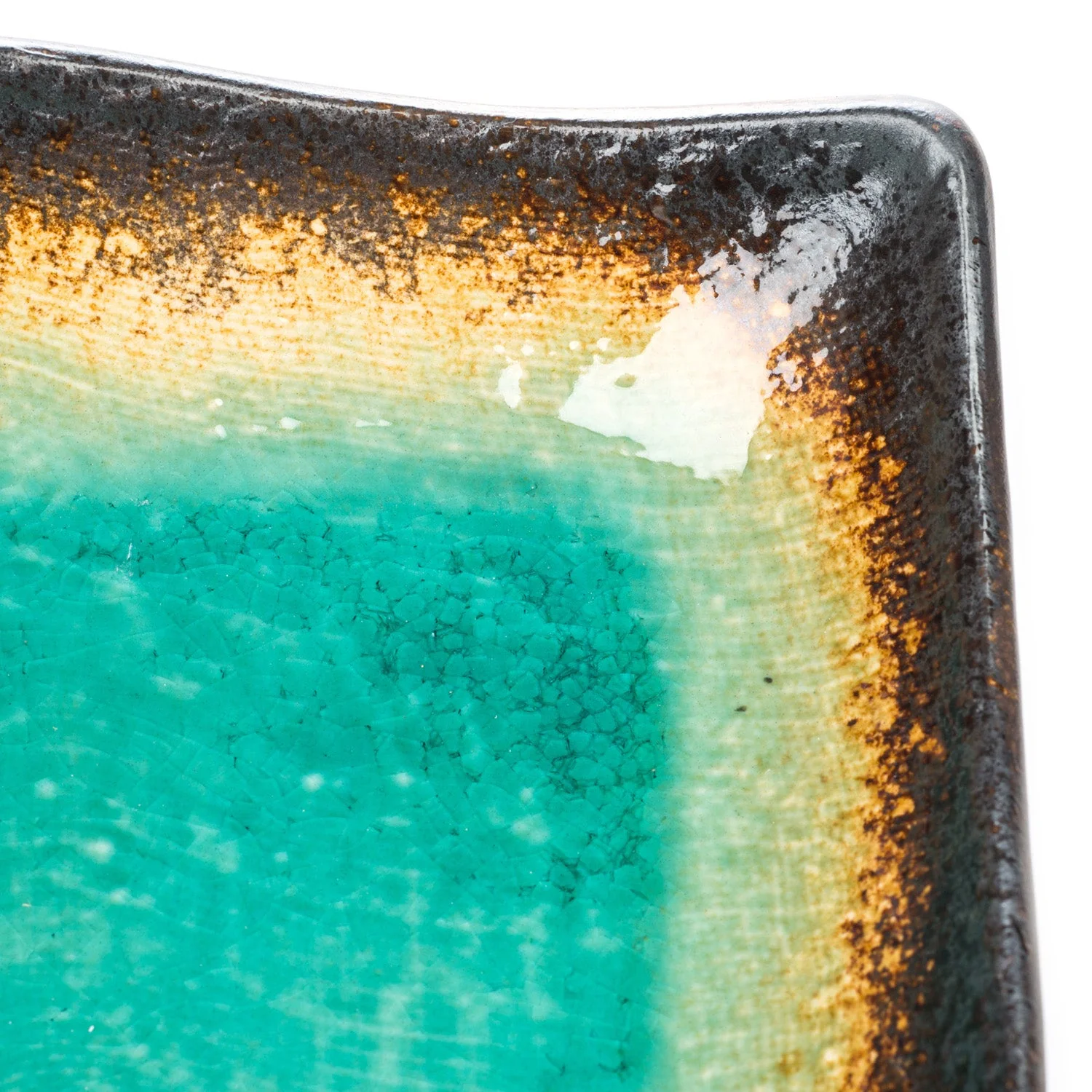 Large Square Japanese Crackleglaze Plate - Image 4