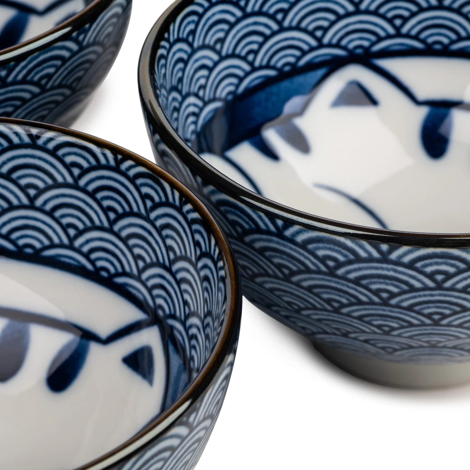 Lucky Cat Ceramic Japanese Rice Bowl Set - Image 3