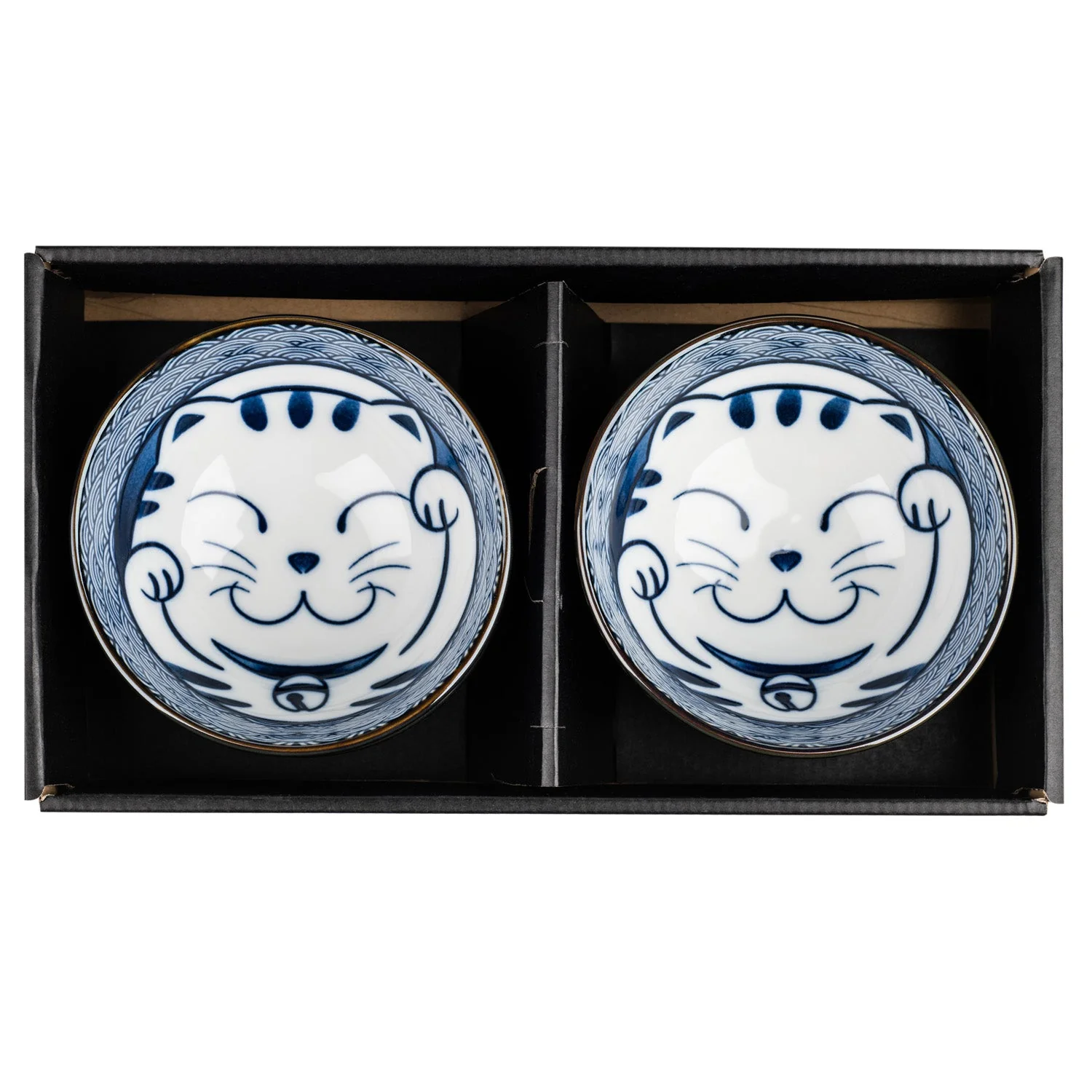 Lucky Cat Ceramic Japanese Rice Bowl Set - Image 4