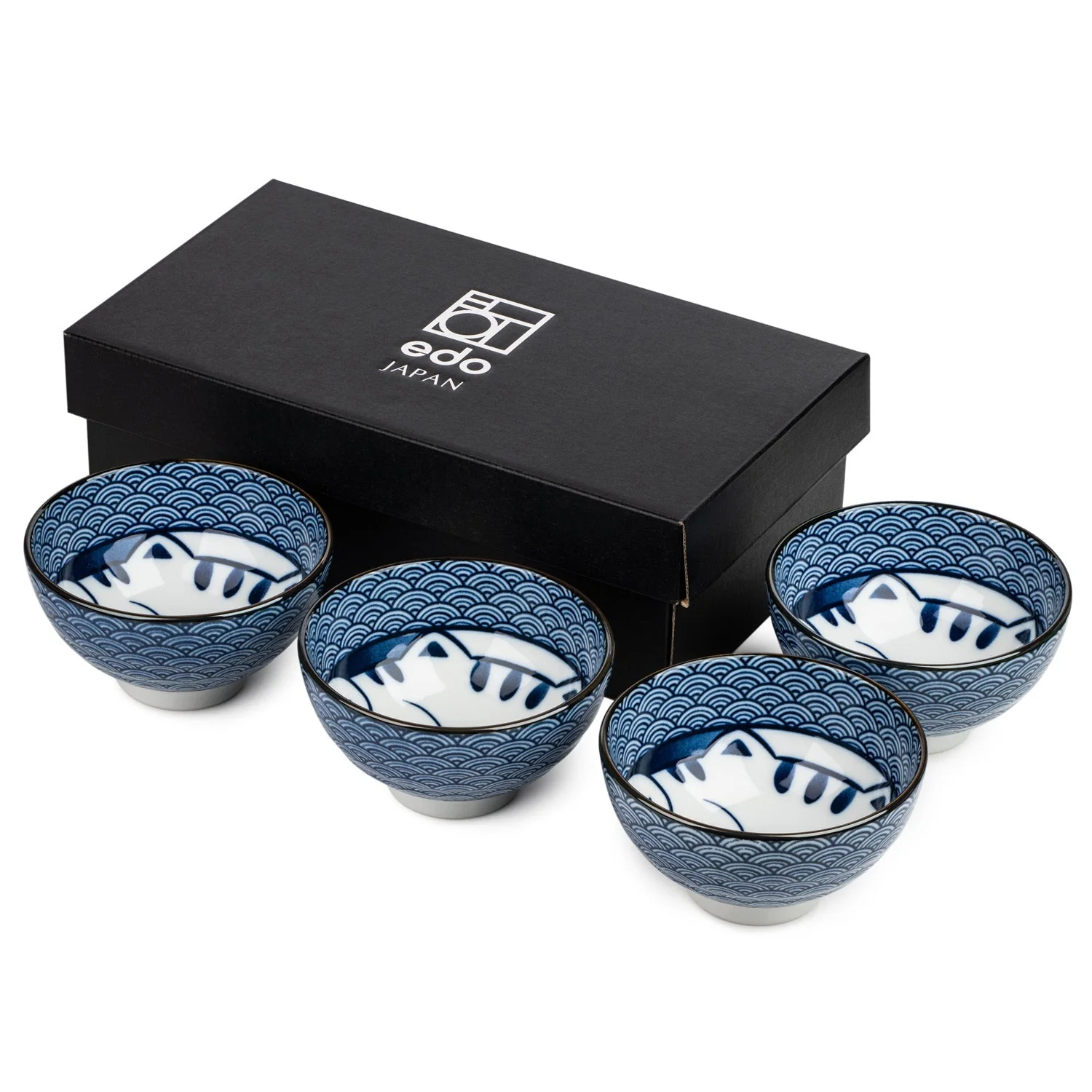Lucky Cat Ceramic Japanese Rice Bowl Set - Image 5