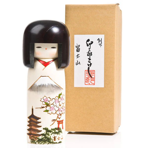 Mount Fuji Japanese Wood Kokeshi Doll - Image 3