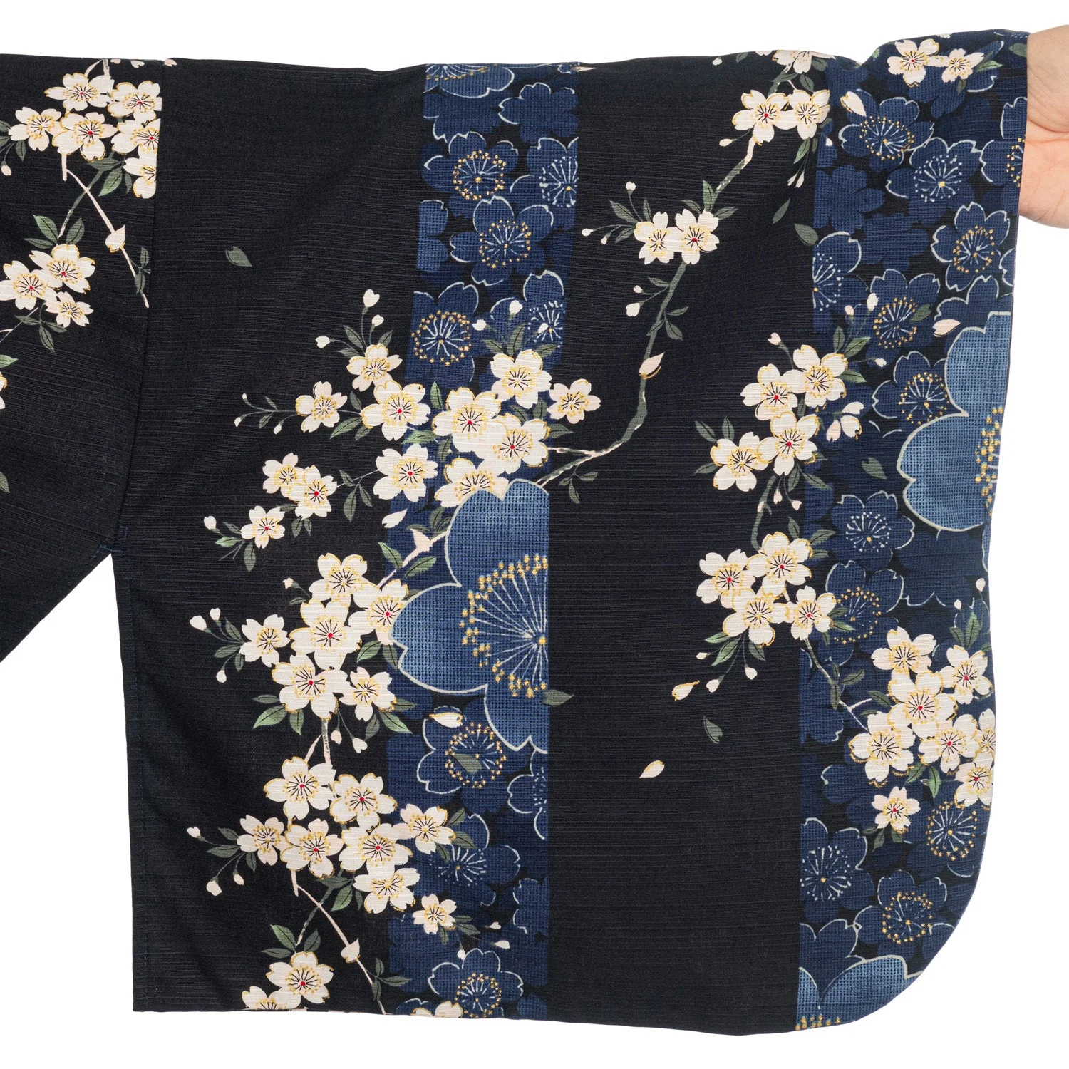 Navy Cherry Blossom Extra Large Japanese Yukata - Image 3