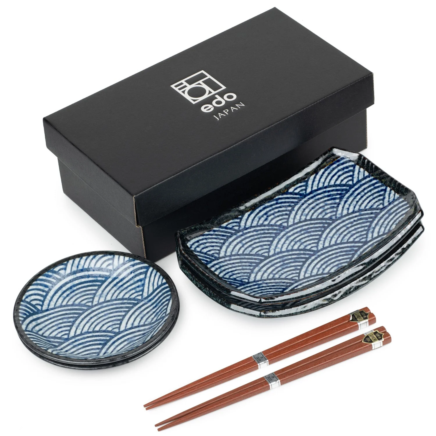 New Seikaha Oblong Japanese Sushi Gift Set - Image 5