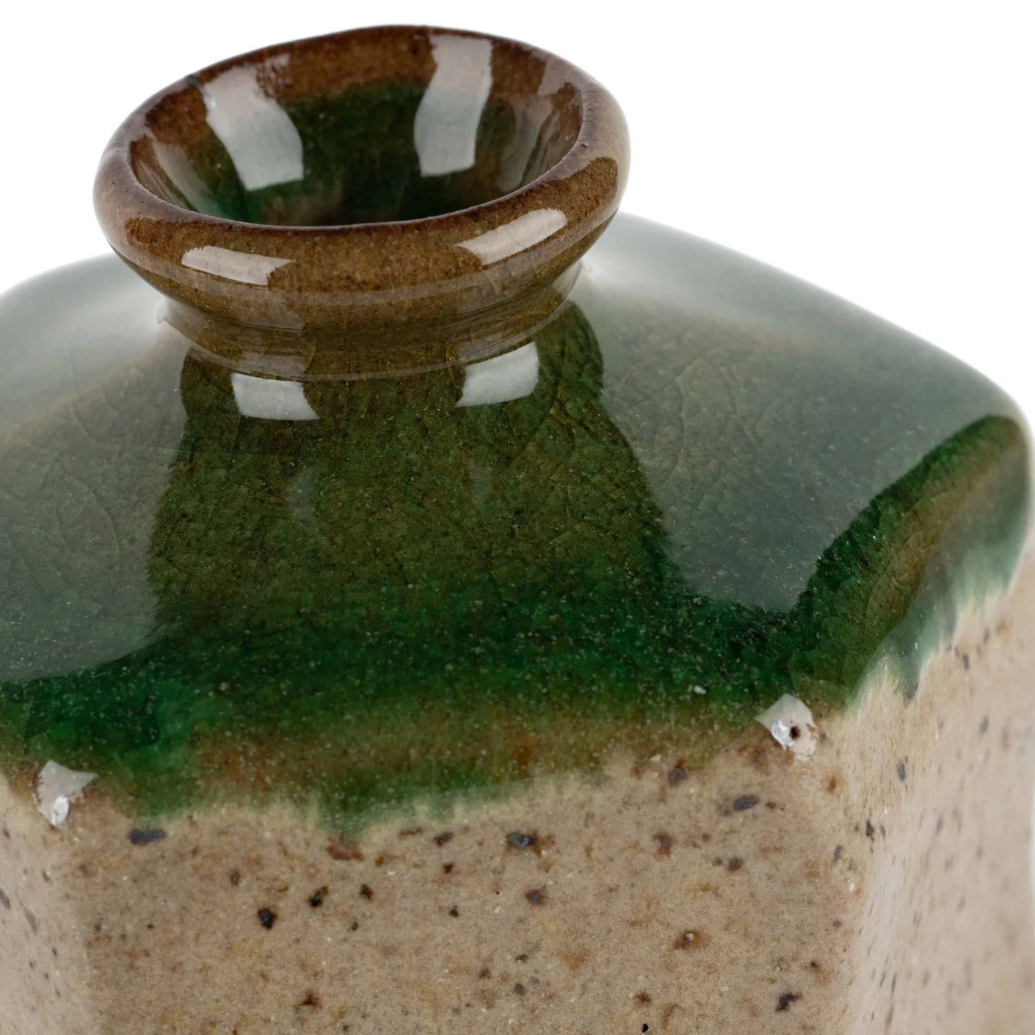 Oribe Green Japanese Mini Vase - Image 3