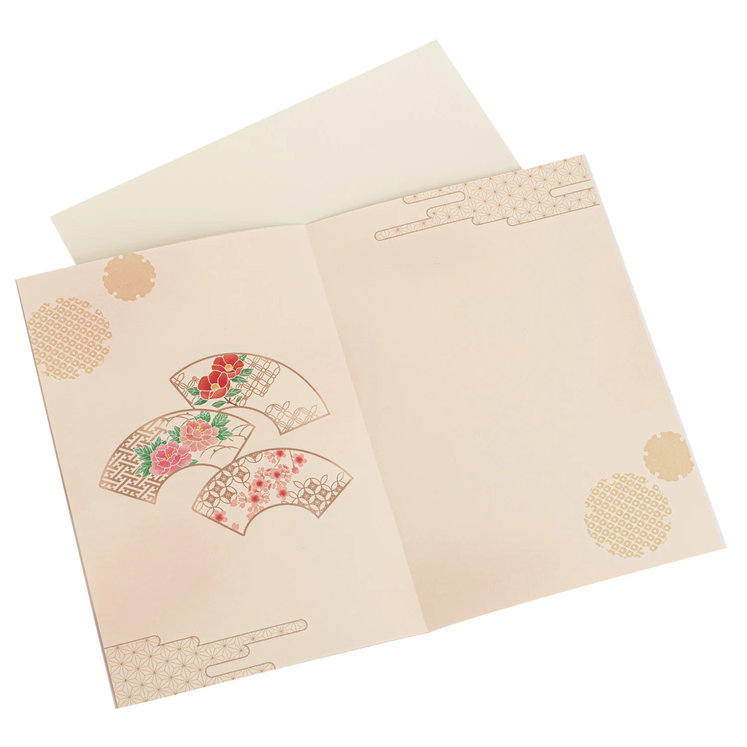 Red Fan Lasercut Japanese Congratulations Card - Image 3