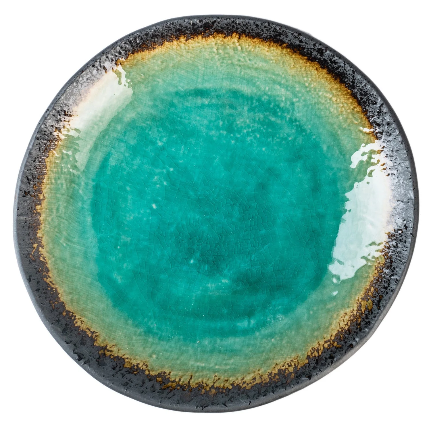 Round Crackleglaze Japanese Dinner Plate - Image 3