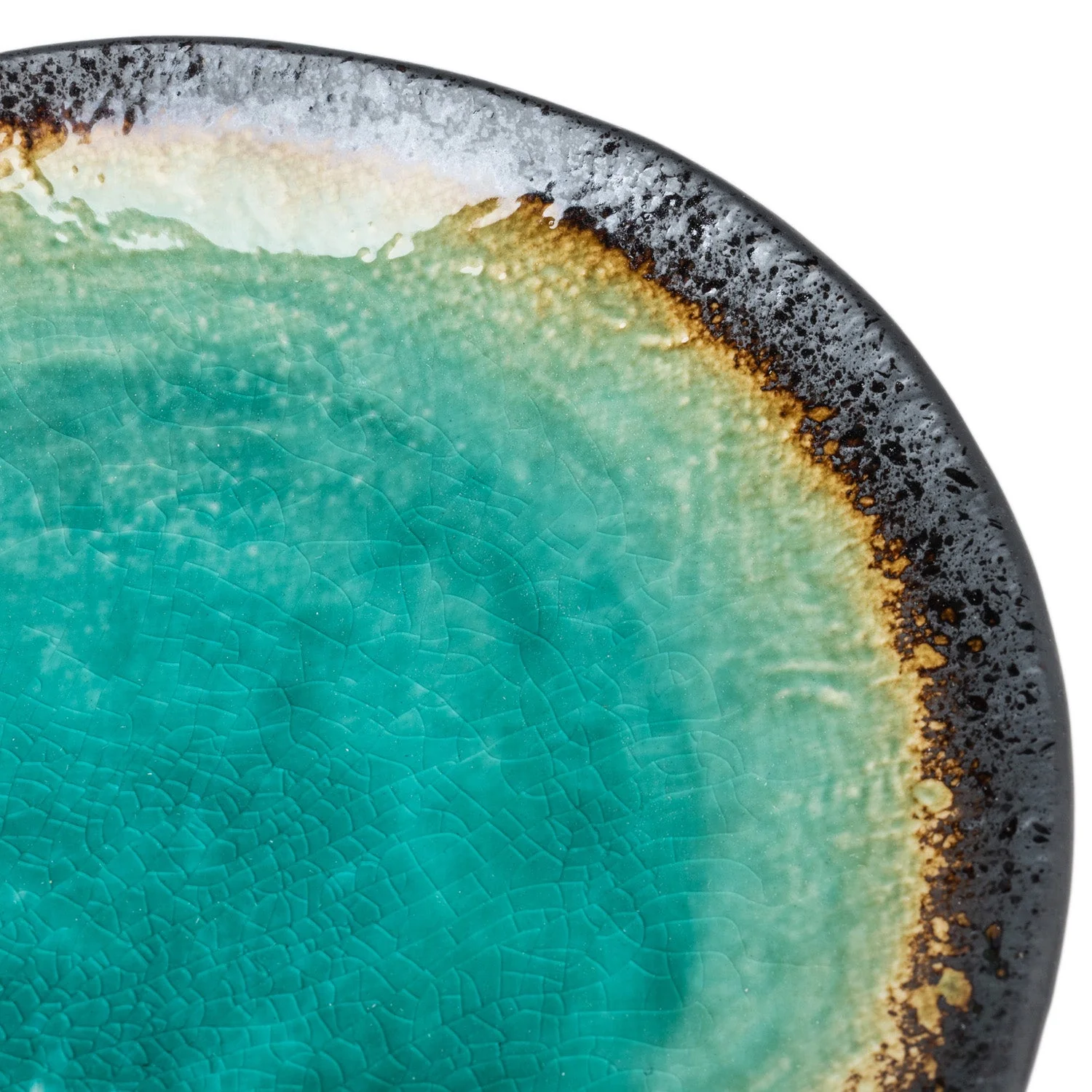 Round Crackleglaze Japanese Dinner Plate - Image 4