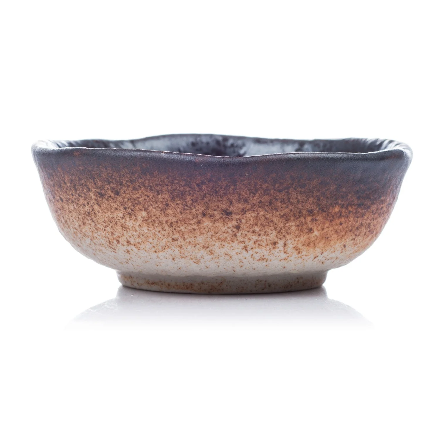 Round Turquoise Crackleglaze Japanese Sauce Dish - Image 4