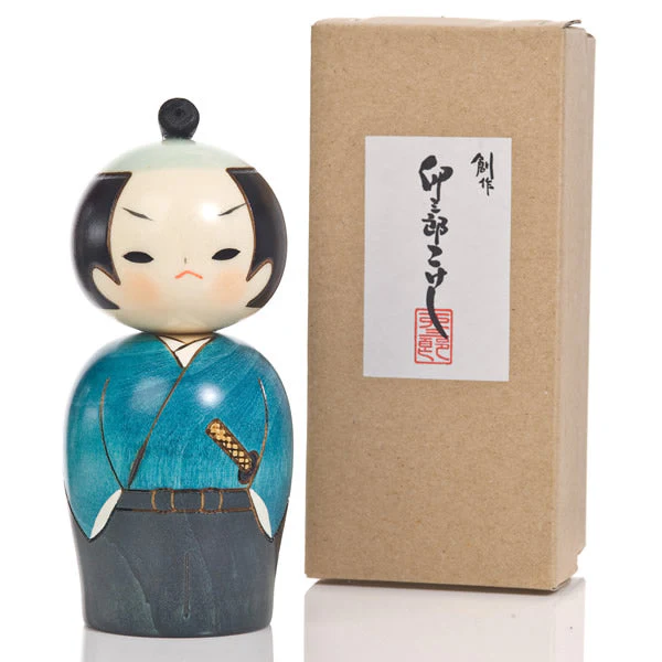 Samurai Japanese Warrior Kokeshi Doll - Image 3