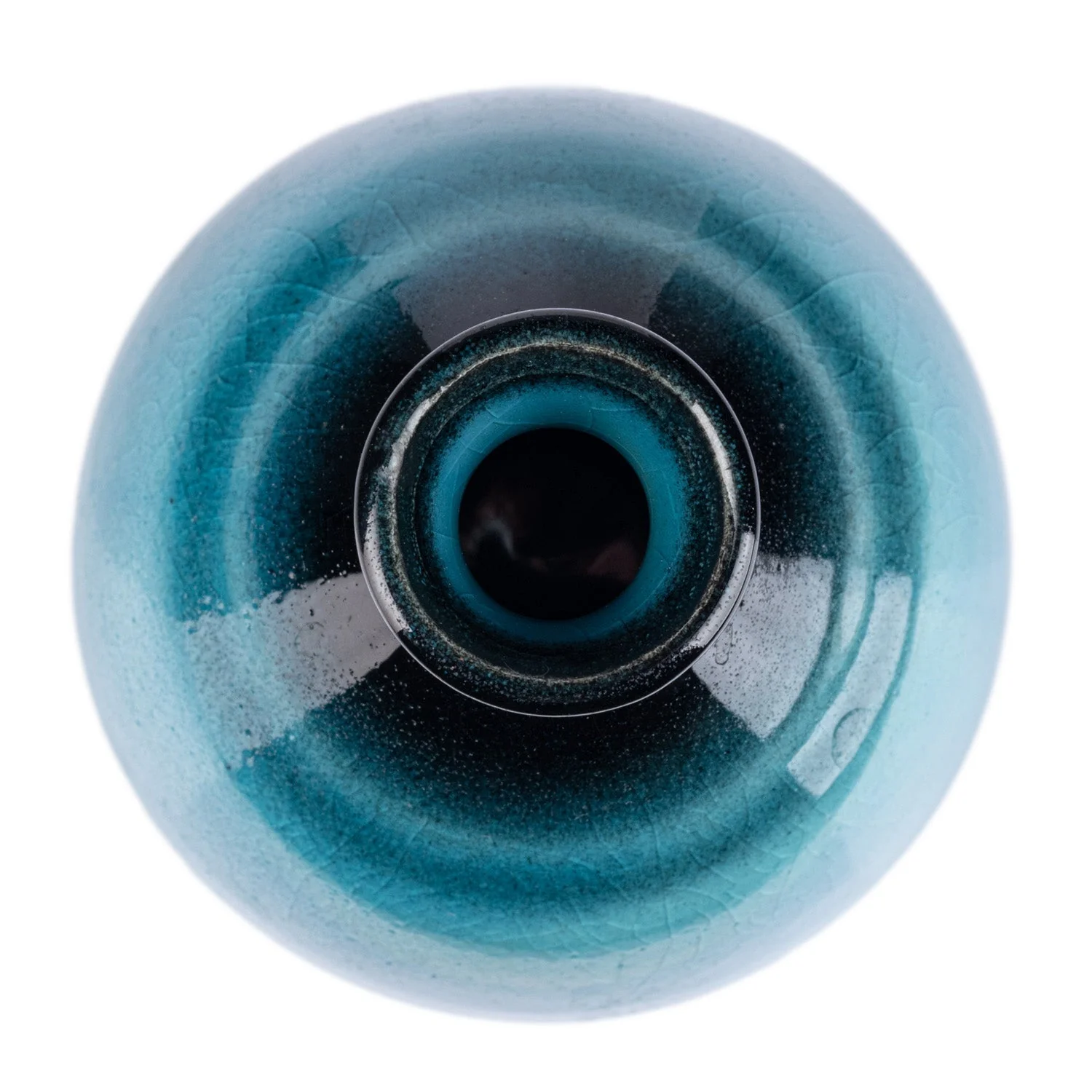 Sea Blue Crackleglaze Japanese Sake Pot - Image 3