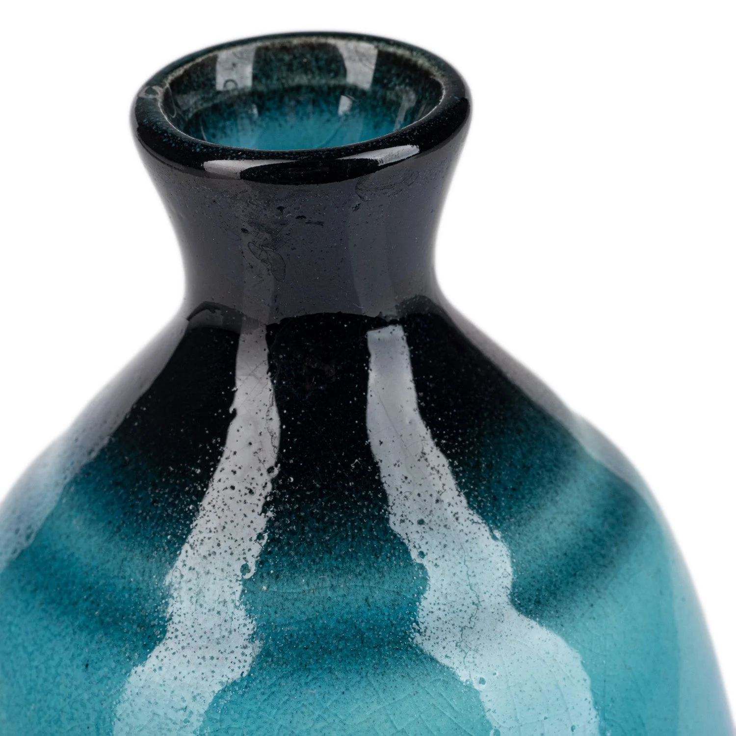 Sea Blue Crackleglaze Japanese Sake Pot - Image 4