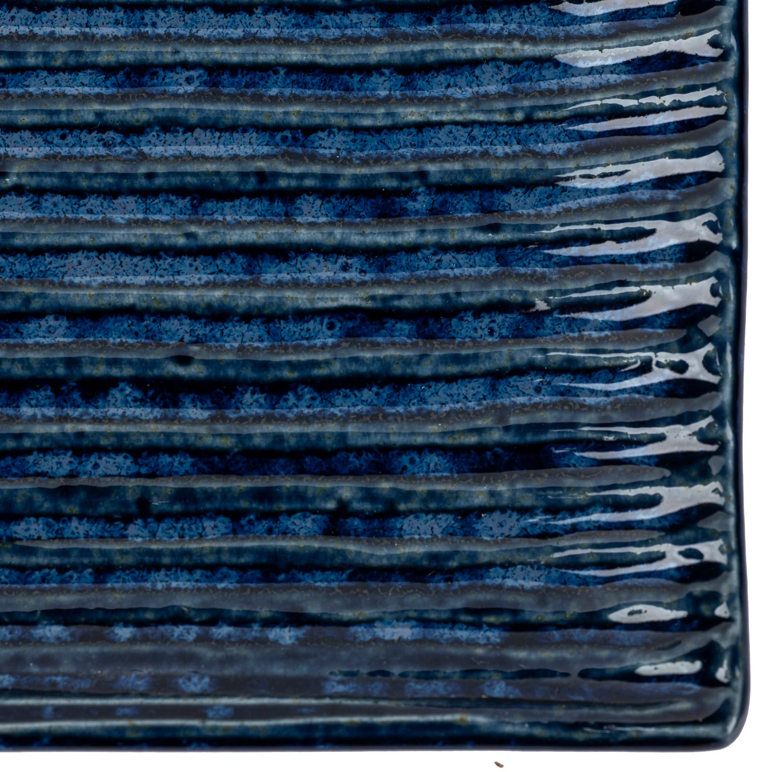 Shinogi Blue Ribbed Japanese Ceramic Plate - Image 3
