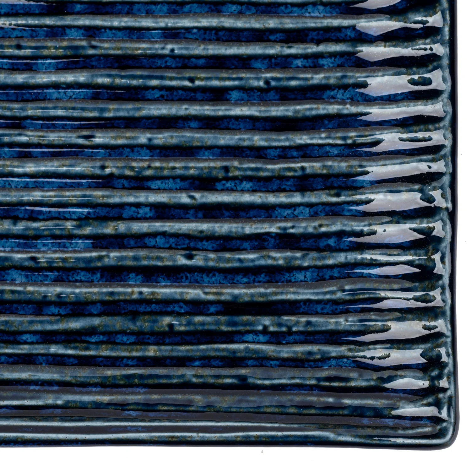 Shinogi Blue Ribbed Japanese Ceramic Sushi Set - Image 3