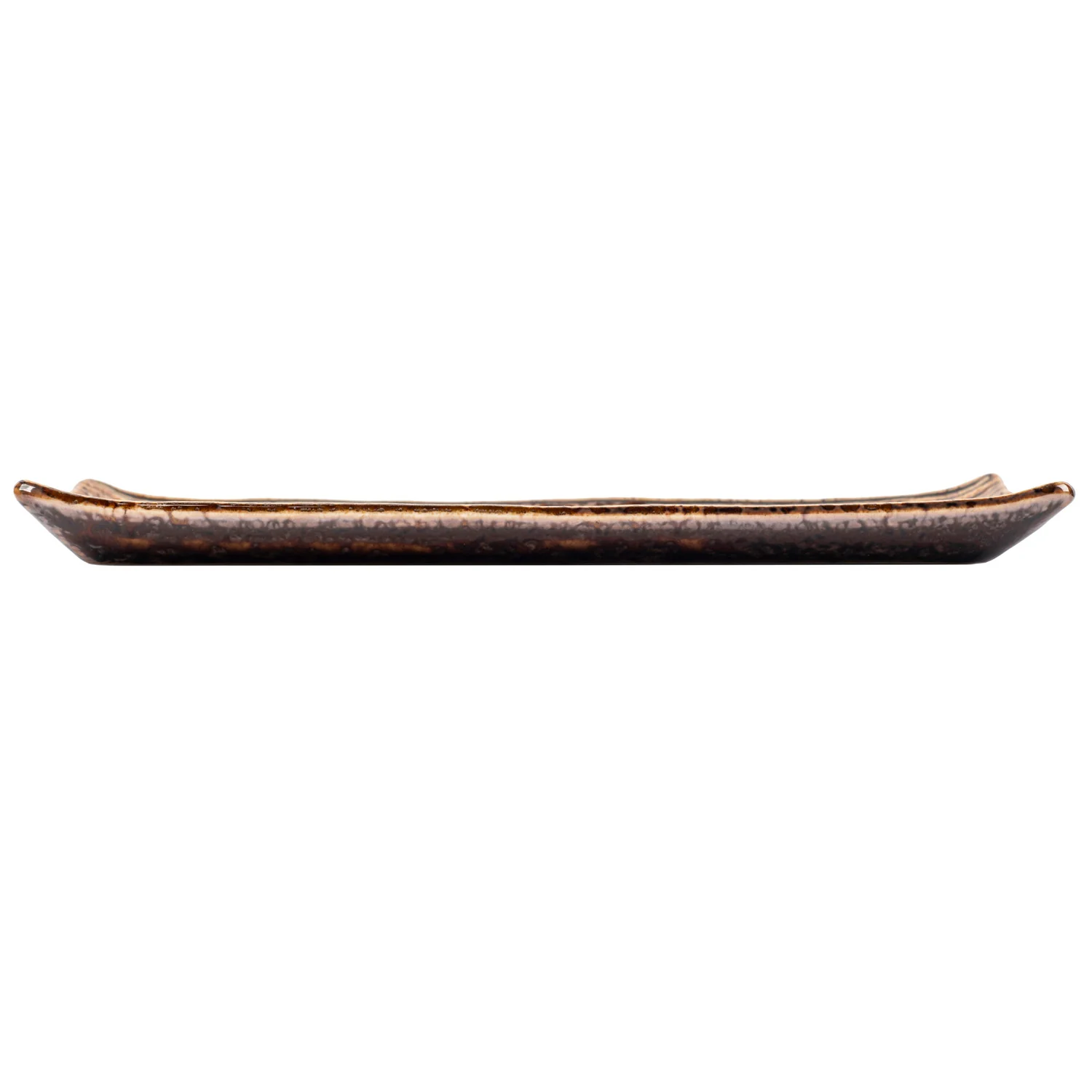 Shinogi Brown Ribbed Japanese Ceramic Plate - Image 4