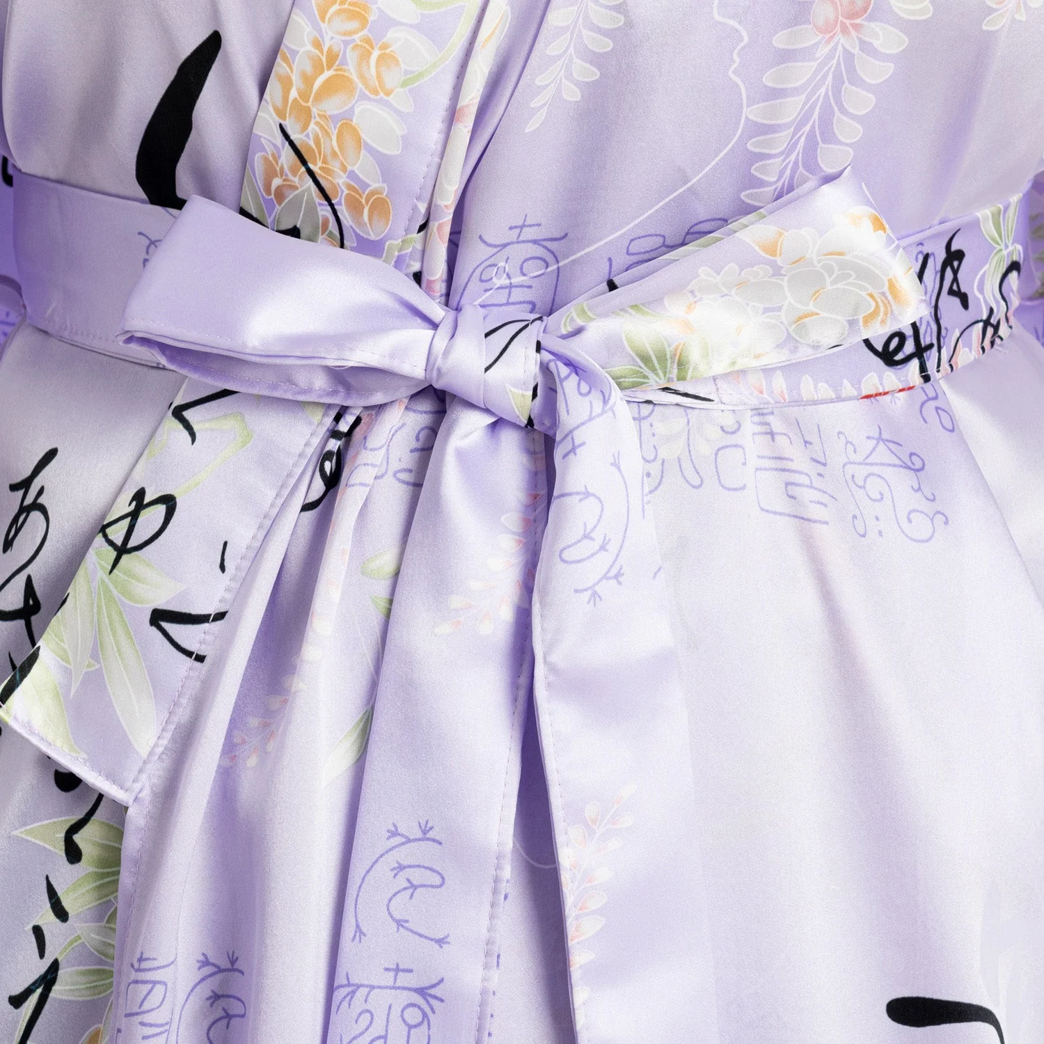 Silk Life Poem Long Lilac Japanese Yukata - Image 4
