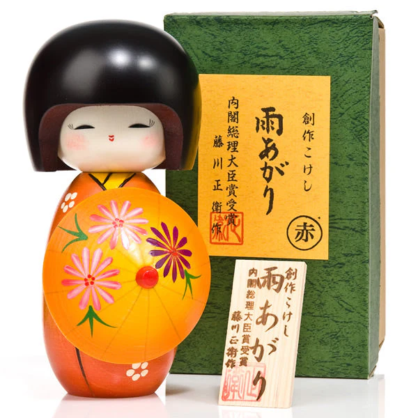 Sunshine Girl with Parasol Kokeshi Doll - Image 3