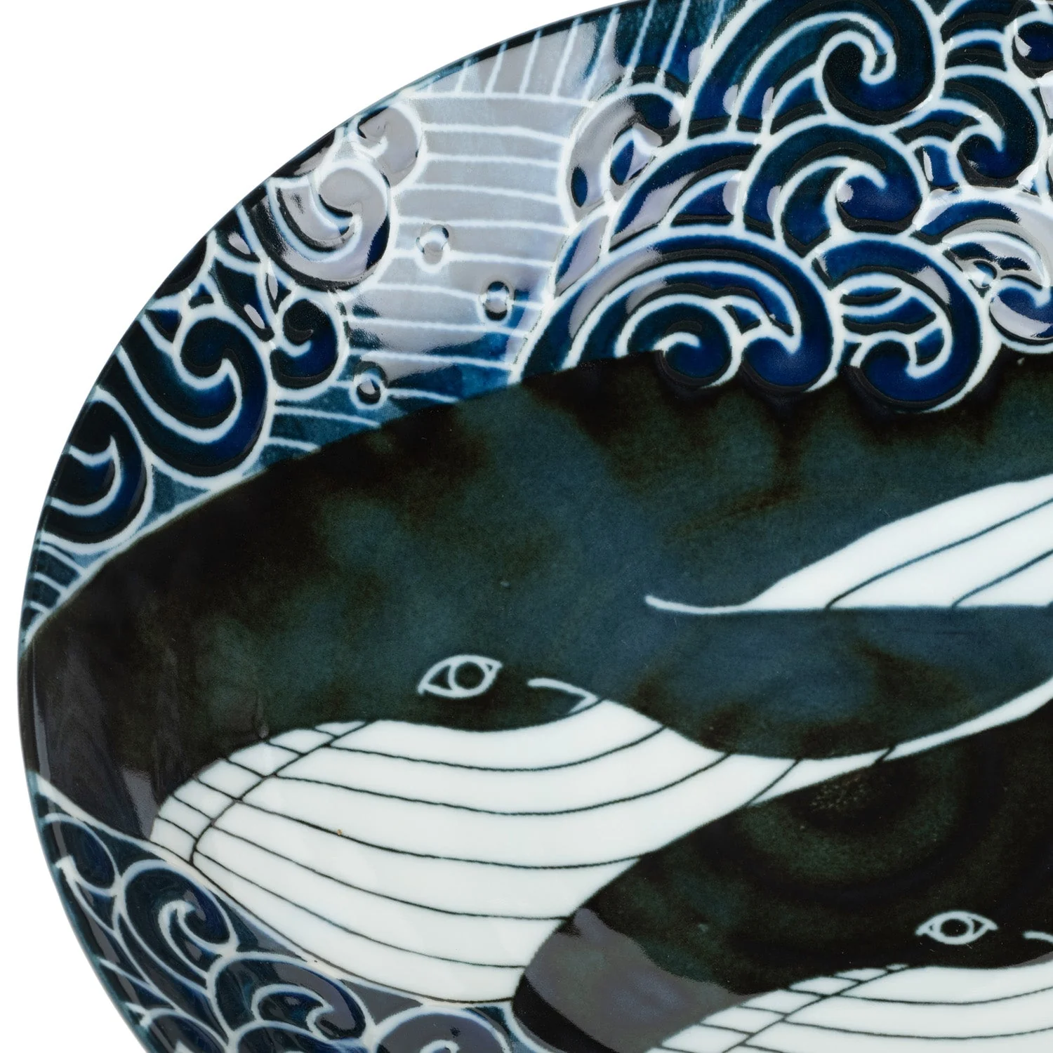 Whale Indigo Blue Ceramic Japanese Bowl Set - Image 6