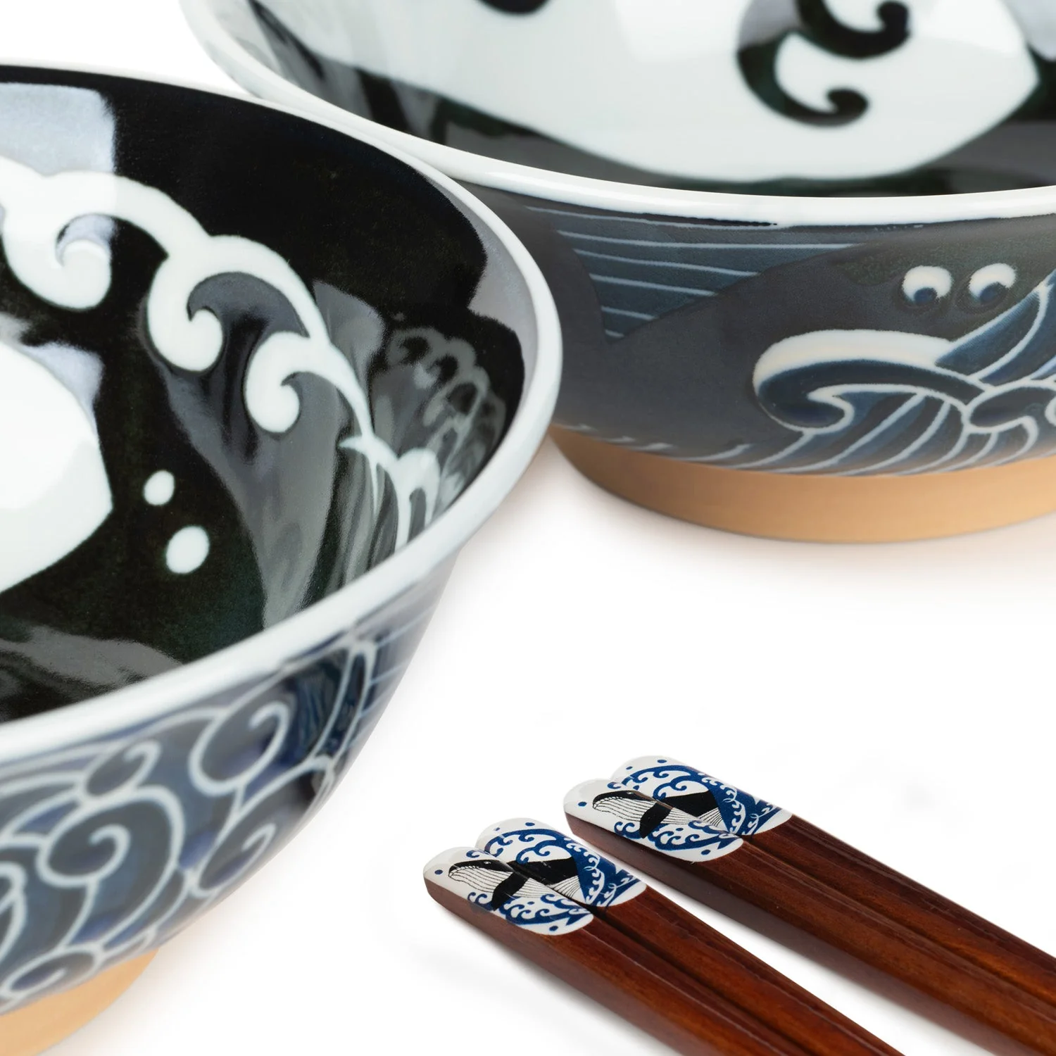 Whale Indigo Blue Japanese Ramen Bowl Set - Image 5